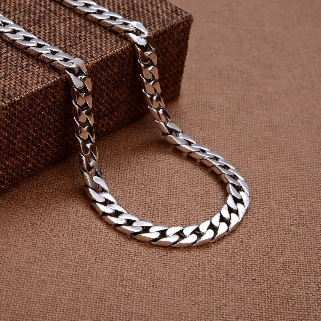 100% S925 Sterling Silver Necklace 7/810MM Punk 925 Silver Chains Original Certified Silver Jewelry Gifts Factory Price