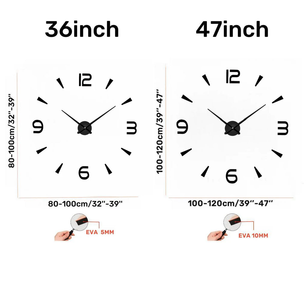 Large 3D Wall Clock Luminous Classic Wall Clocks DIY Digital Clock Wall Watches Stickers Silent Clock for Home Living Room Table