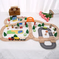 Boys Wooden Track Train Set Wooden Railway Car Educational Toys Compatible for Wooden Track Toys for Kids Gift
