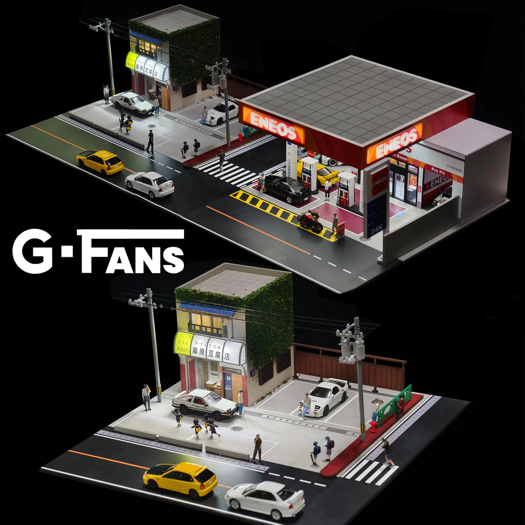 GFans 1/64 Scale Car Garage Miniatures Model Car Parking Lot Diecast Scene Display Vehicle Scene Toy Background Collection