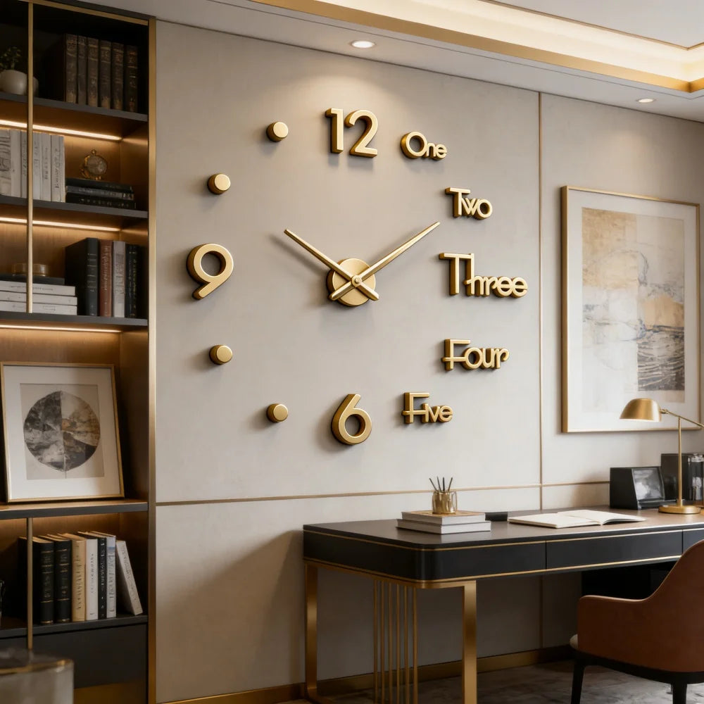 Large 3D Wall Clock Luminous Classic Wall Clocks DIY Digital Clock Wall Watches Stickers Silent Clock for Home Living Room Table