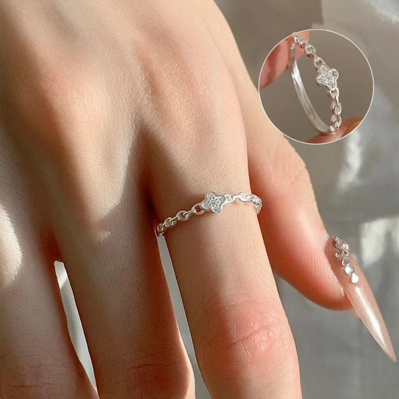 Sam Panda 925 Sterling Rings for Women Fashion Geometric Handmade Irregular Gold Star Ring Simple Fine Jelwery  Christmas Gift