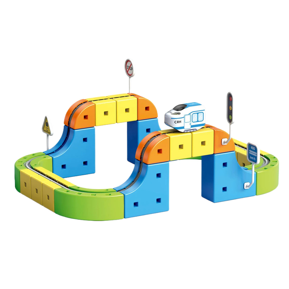 Electric Magnetic Track Set with Anti-Gravity Vehicles 100+ Pieces STEM Building Toys DIY Railway Toy Gift Box For Kids Gift