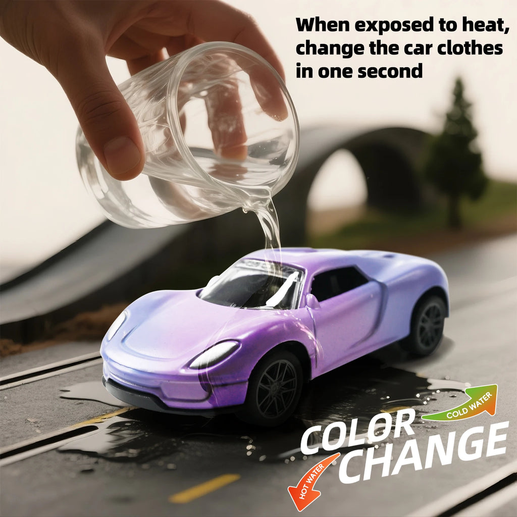 1:64 Temperature Sensitive Color Changing Magic Mini Car Inertia Pull Back Alloy Racing Cars Crash-Resistant Toys Birthday Gift