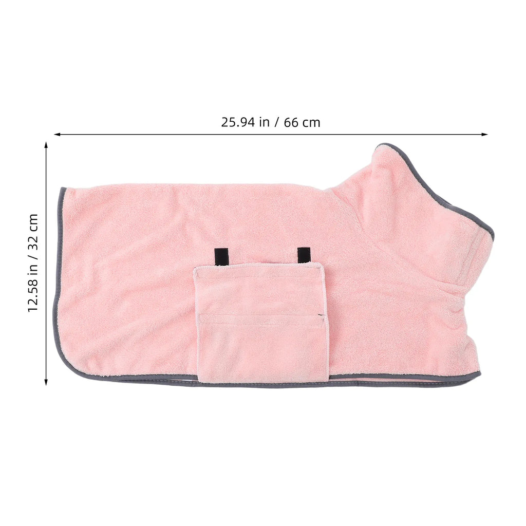 Super Absorbent Pet Bathrobe Dry Dog Towel for Grooming Bathing Quick Drying Dog Robe Super Absorbent Pet Bathrobe
