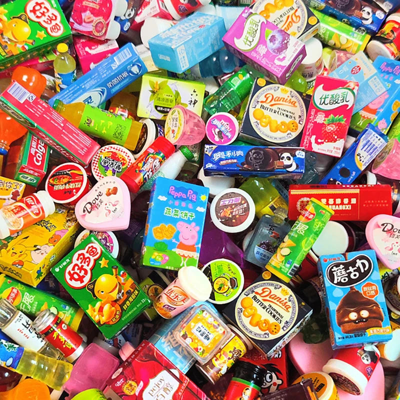 Kid Dollhouse Miniature Supermarket Food Drink Bottle Furniture Handcart Toy Doll House Store Cosplay Game Baby Play House Party