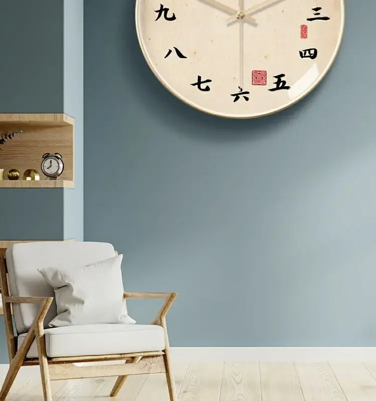 Personality Art Wall Clock Classical Retro Teahouse Study House Creative Decoration Chinese Household Decorative Mute Wall Clock