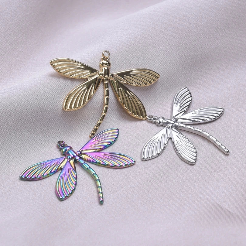 10PCS Ancient Egyptian Scarab Beetle Pendants Charms Stainless Steel Dragonfly Butterfly Pendant for Jewelry Making DIY Necklace