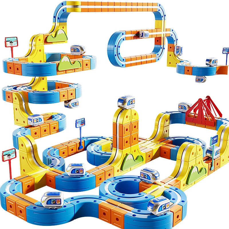 Kids Magnetic Track Car Toy Children Electric Anti-gravity Train Railway Model Magic Race Cars Toys for Boys 3 Years Birthday