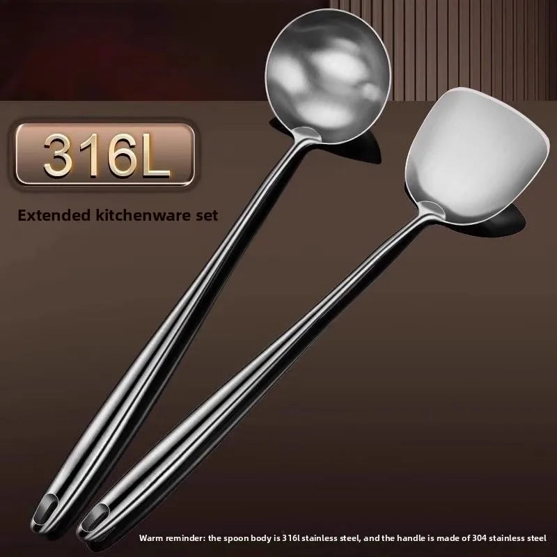 Food Stainless Steel Wok Spatula Metal kitchen utensils Slotted Turner Spoon Ladle Cooking Tools Utensil Set Kitchen Accessories