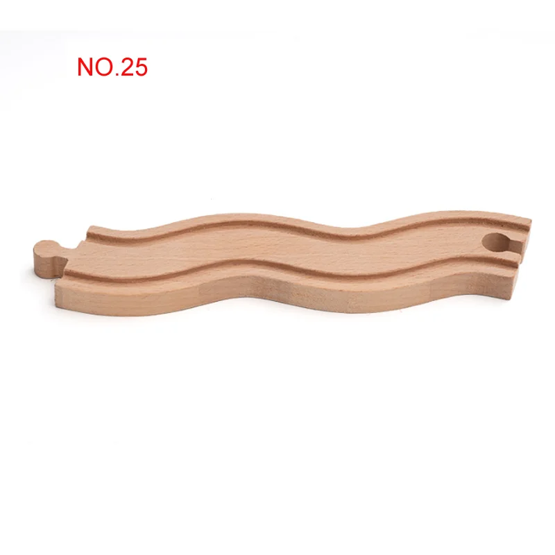 New Wooden Railway Track All Kinds Fork Rail Bifurcation Beech Wood Track Accessories Fit for Thomos Wooden Train Tracks Toy