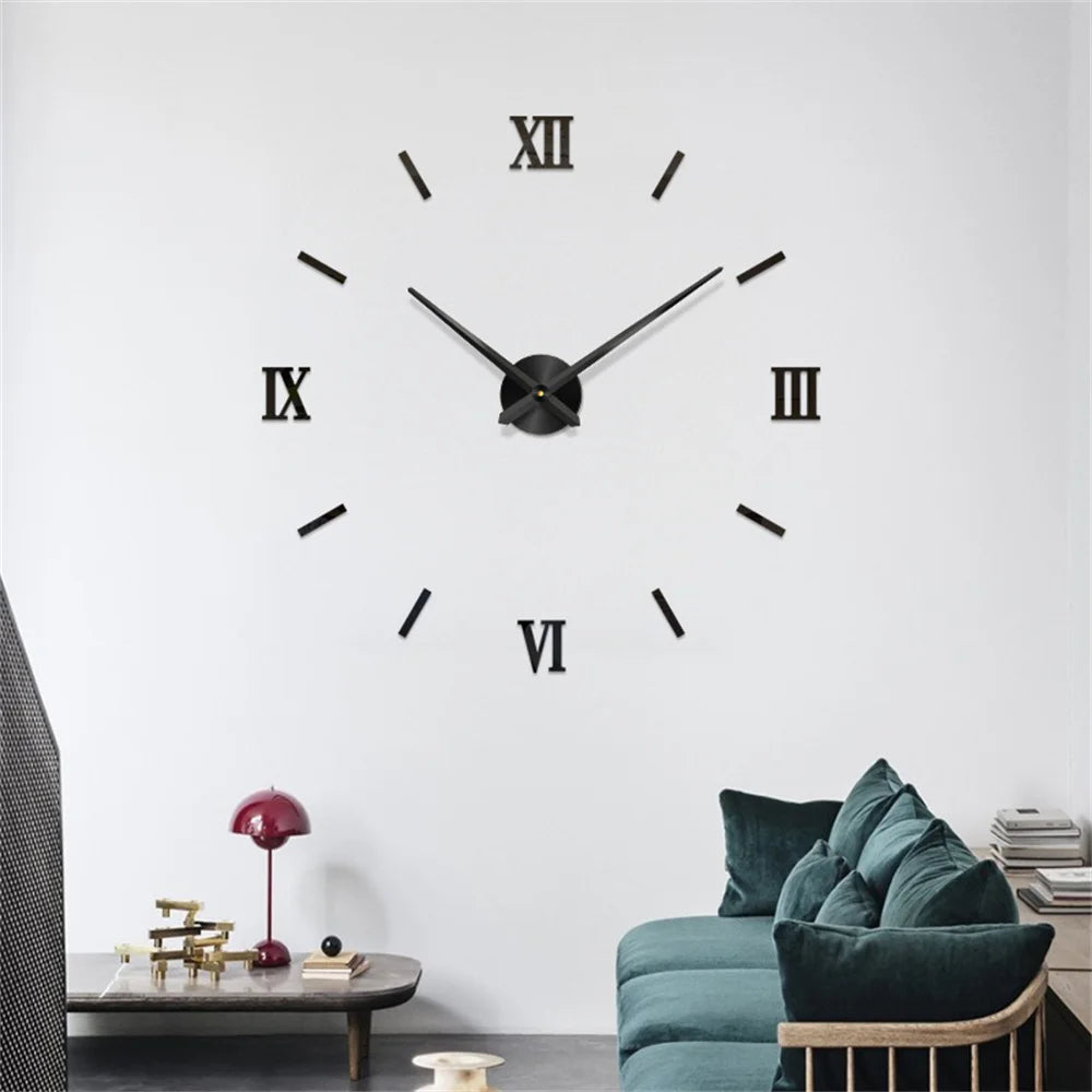 New Modern Design Large Wall Clock 3D DIY Quartz Clocks Fashion Watches Acrylic Mirror Stickers Living Room Home Decor Horloge