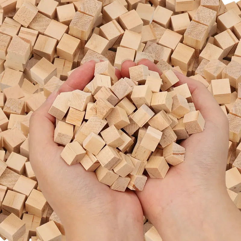 Square Small Wooden Block Model, Solid Wood DIY Handmade Wooden Block Assembly, Children's Baby Puzzle Toy Decor Handcraft Arts