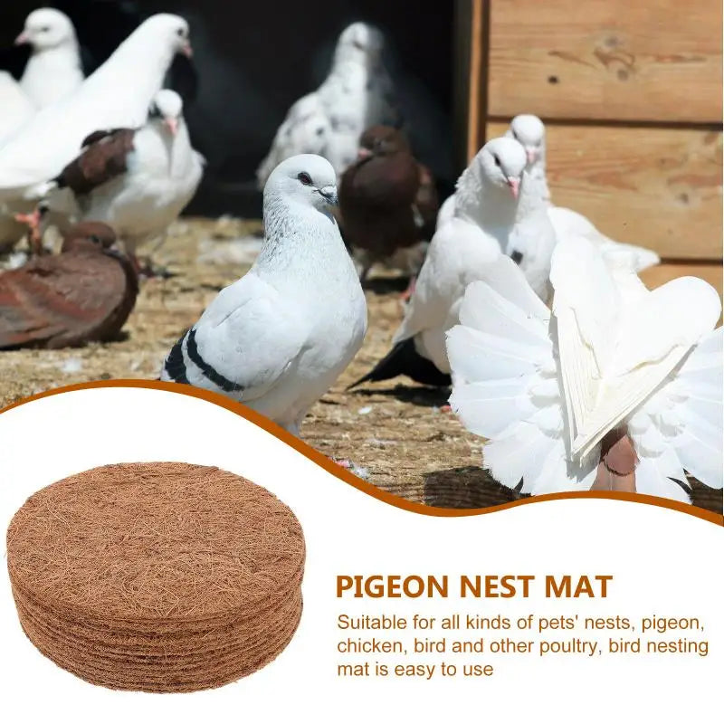 12pcs Nesting Pads Coconut Fiber Chicken Parrots Breeding Coop Bedding Bird Cage Box Liners Pigeon Nest Mat for Bird Nests NEW