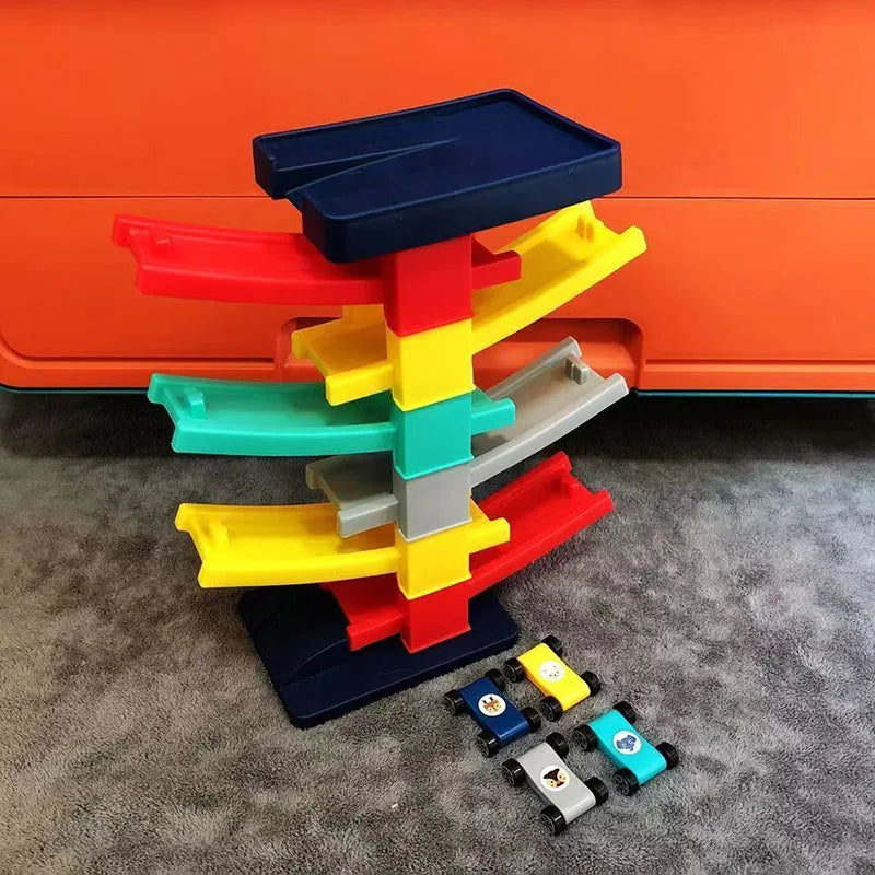 Baby Toys Children's Gliding Track Car Mini Car Inertia Girl Kids 3-Year-Old Boy Toy Multi Layer Cartoon Puzzle Slide Car Toys