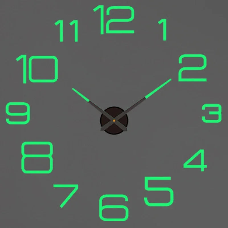 Large 3D Wall Clock Luminous Classic Wall Clocks DIY Digital Clock Wall Watches Stickers Silent Clock for Home Living Room Table