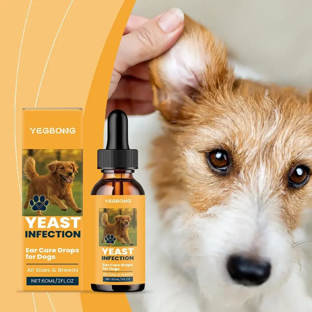 60ml Pet Ear Drops Dissolve Ear Wax Odor Remover Anti Itching Natural Non Irritating Hypoallergenic Ear Cleaner For Dogs