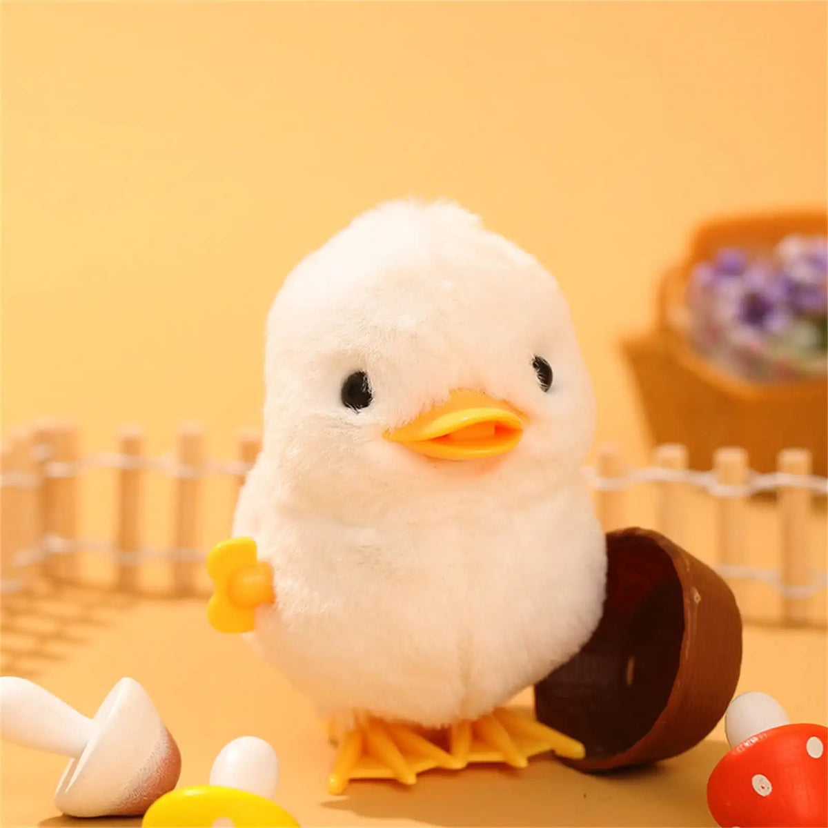 1Pc Cute Wind Up Plush Chicken Duck Toy Clockwork Jumping Chick Furry Animal Toy Kids Easter Party Favor Baby Gift