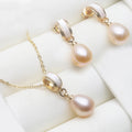 Real Natural Freshwater Pearl Necklace Earrings Set,925 Silver Set of Earrings With Pearls Wife Mother Birthday Gift Pink White