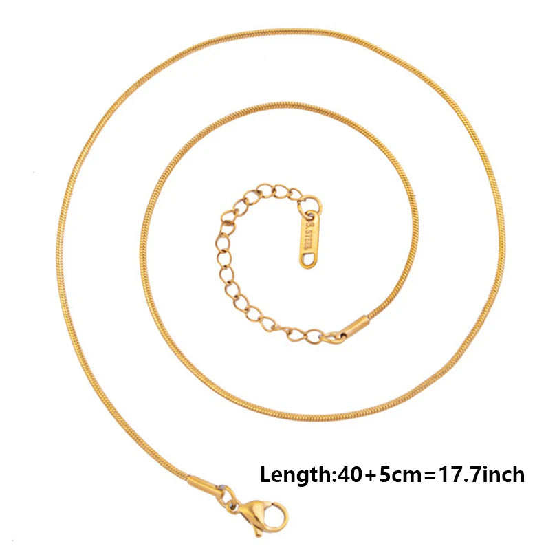 10pcs/Lot Gold Color Stainless Steel Chain 45cm Adjustable Necklace Width 1.2/1.5/1.6/2.2/2.5/3mm Men Women Jewelry Chain Bulk