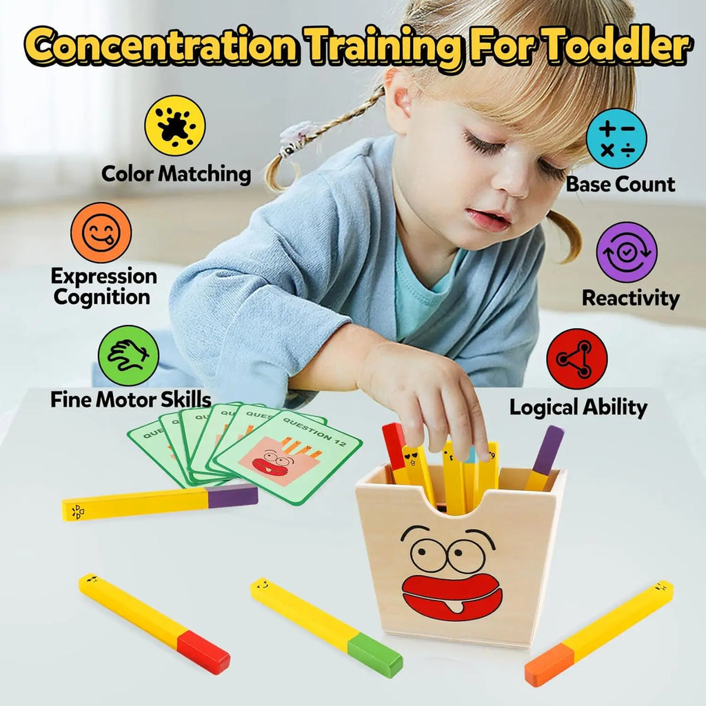 Todders Montessori Toy Wooden Hamburger Sandwich French Fries Sorting Stacking Toys Pretend Play Food Toy Kid Role Playing Games