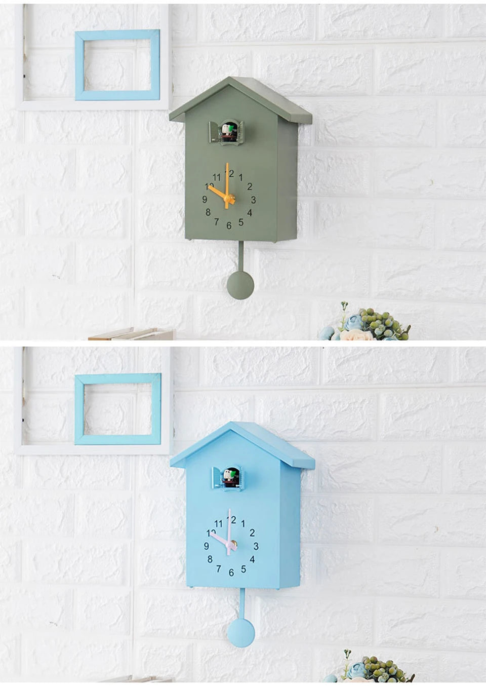 20x25cm Cuckoo Quartz Wall Clock Modern Bird Home Living Room Hanging Watch Horologe Clocks Timer Office Home Decoration Gifts