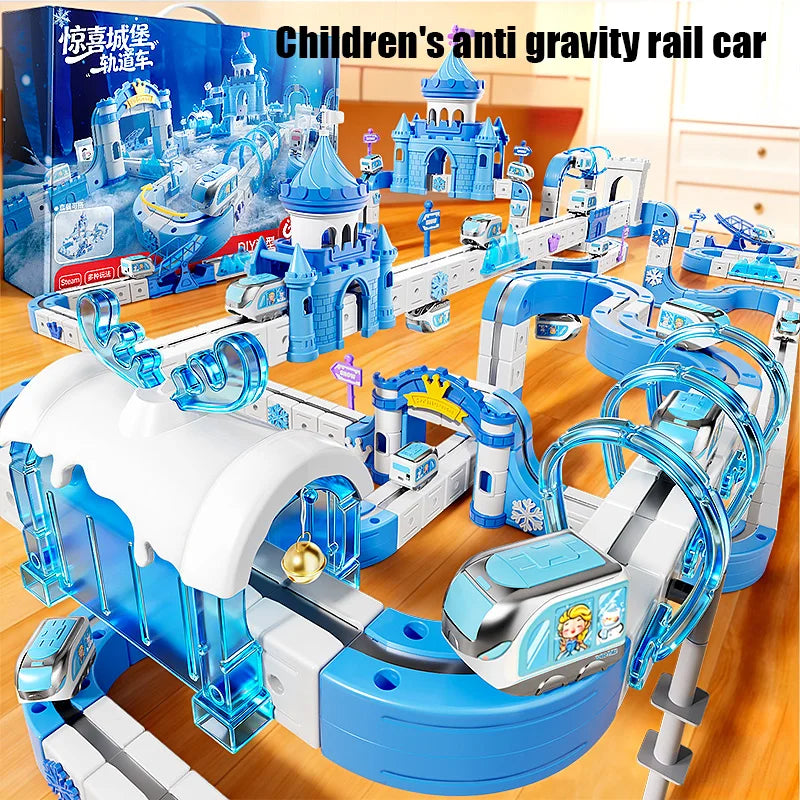 Kids Magnetic Track Car Toy Children Electric Anti-gravity Train Railway Model Magic Race Cars Toys for Boys 3 Years Birthday