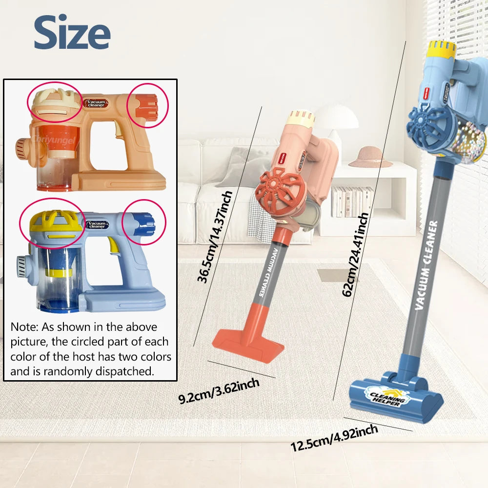 Kids Vacuum Cleaner Toy Realistic Pretend Play for Toddlers To Learn Cleaning Housekeeping Educational Toys for Boys Girls Gifts