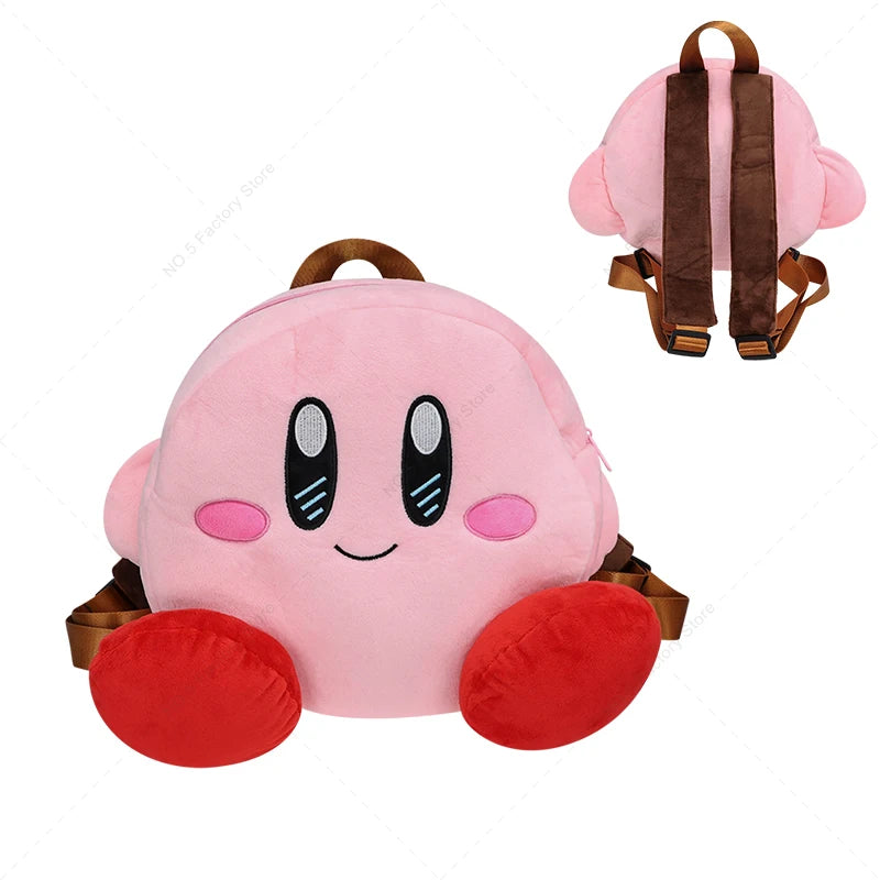 Star Kirby Cartoon Fashion Character Backpack Children Casual Plush Backpack Cute Kindergarten Boy and Girl Schoolbag Gift