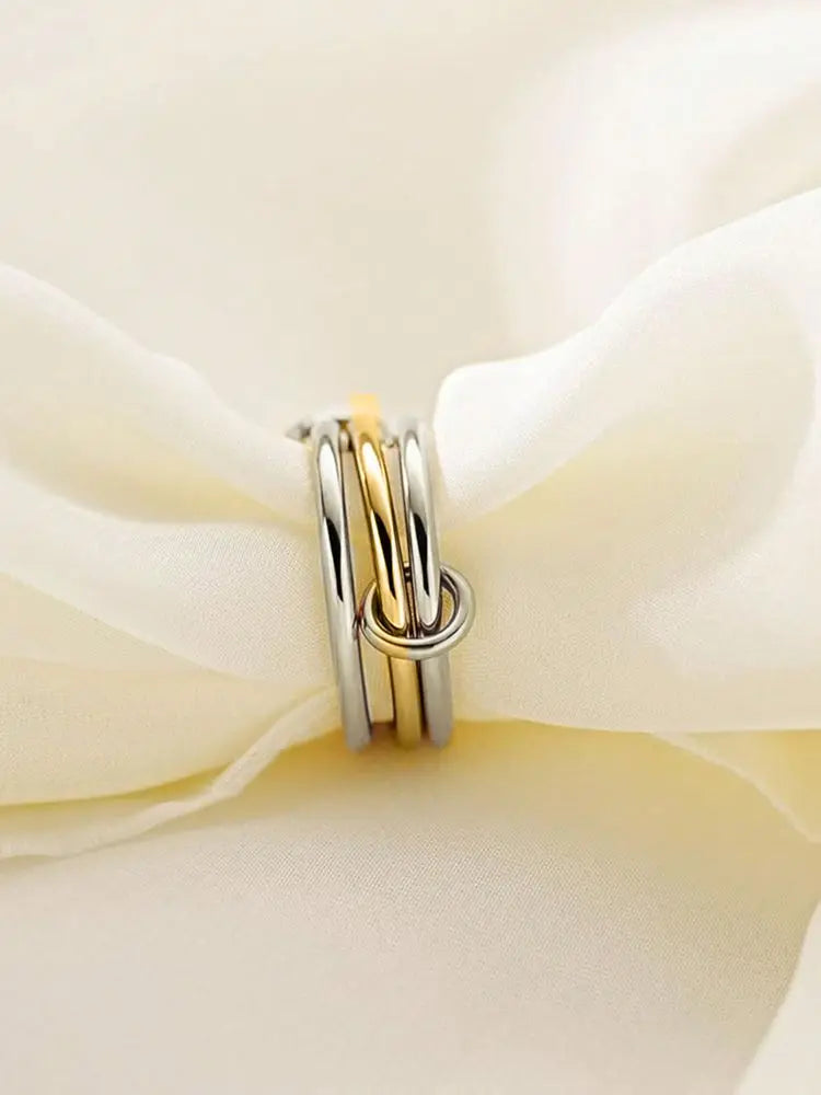 925 Sterling Silver Simple Fashion Multi-Layer Round Zircon Ring For Women Anniversary Daily Wear High Quality Fine Jewelry
