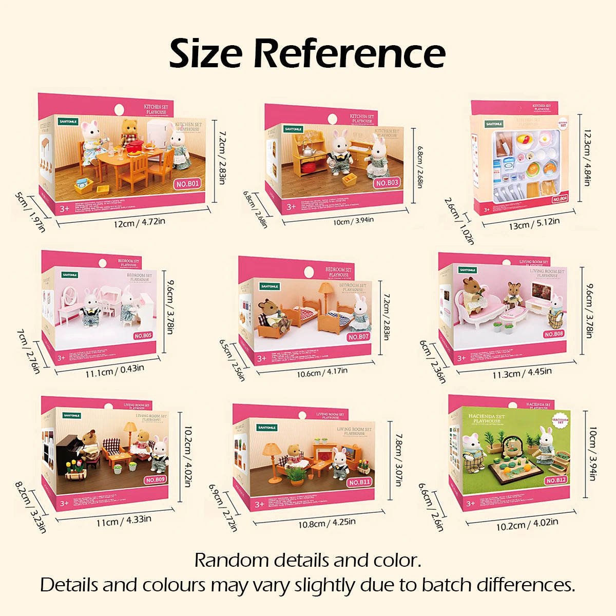 Miniature Furniture 1:12 Dollhouse Kitchen Livingroom Bedroom Set DIY Scene Doll Play Decoration Girl Toy House Gift