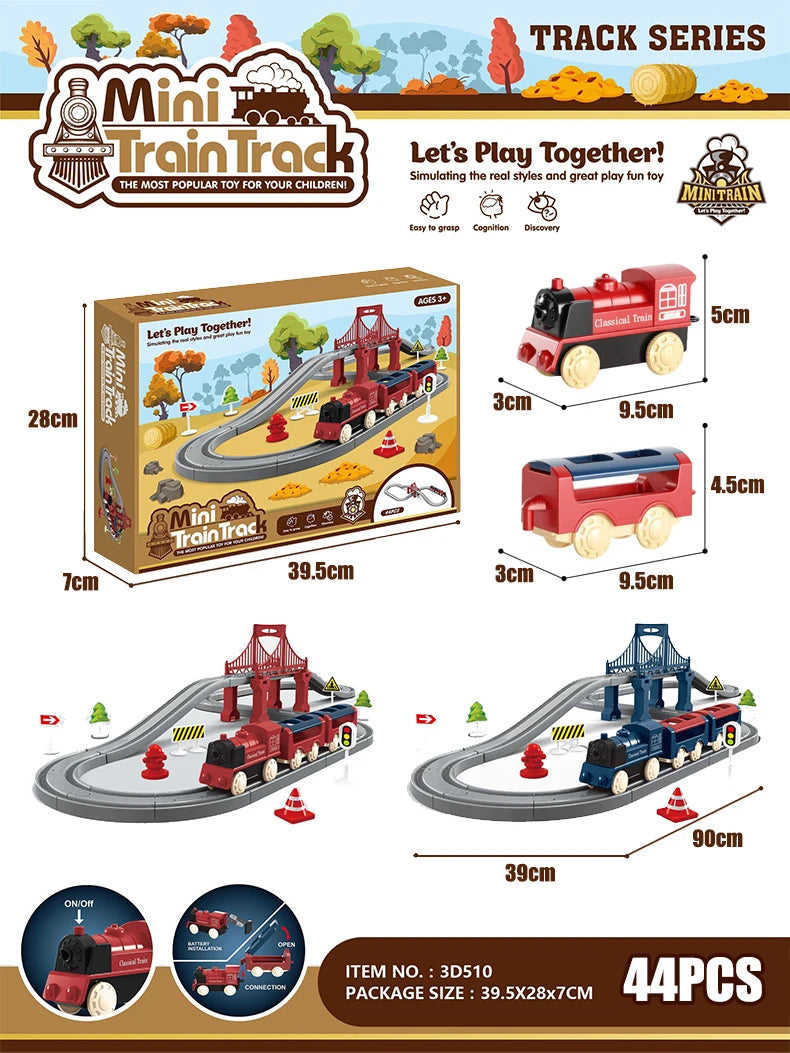 Dinosaur Track Electric Dinosaur Car Mountain Road Rail Kids Puzzle Playful Toy Emit Light Boys Christmas Birthday Gift