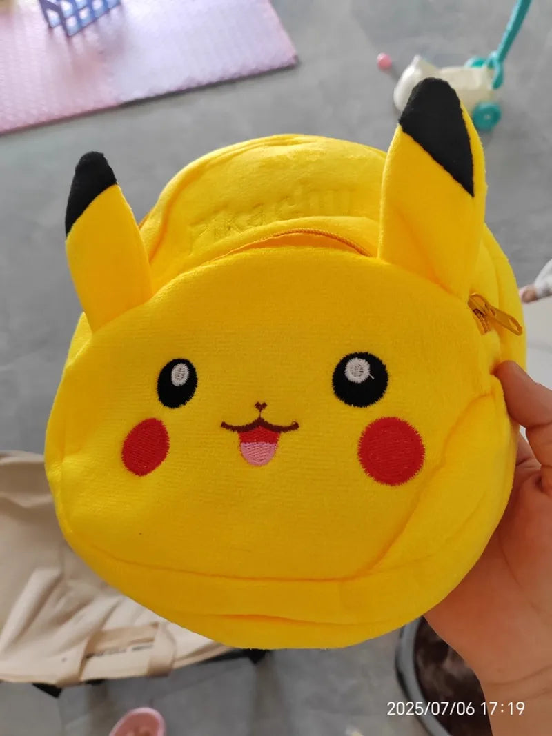 Pokemon Anime Cute Pikachu Plush Crossbody Bag Backpack Student School Supplies Creative Funny Kids Birthday Gifts