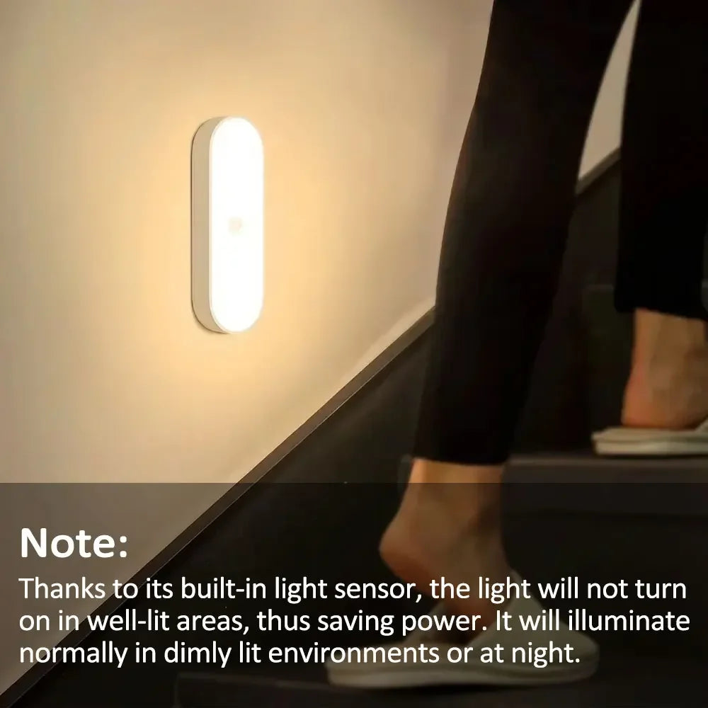 Night Lights Wireless LED Motion Sensor Lamp USB Rechargeable Magnetic For Kitchen Closet Wardrobe Stairs Lighting
