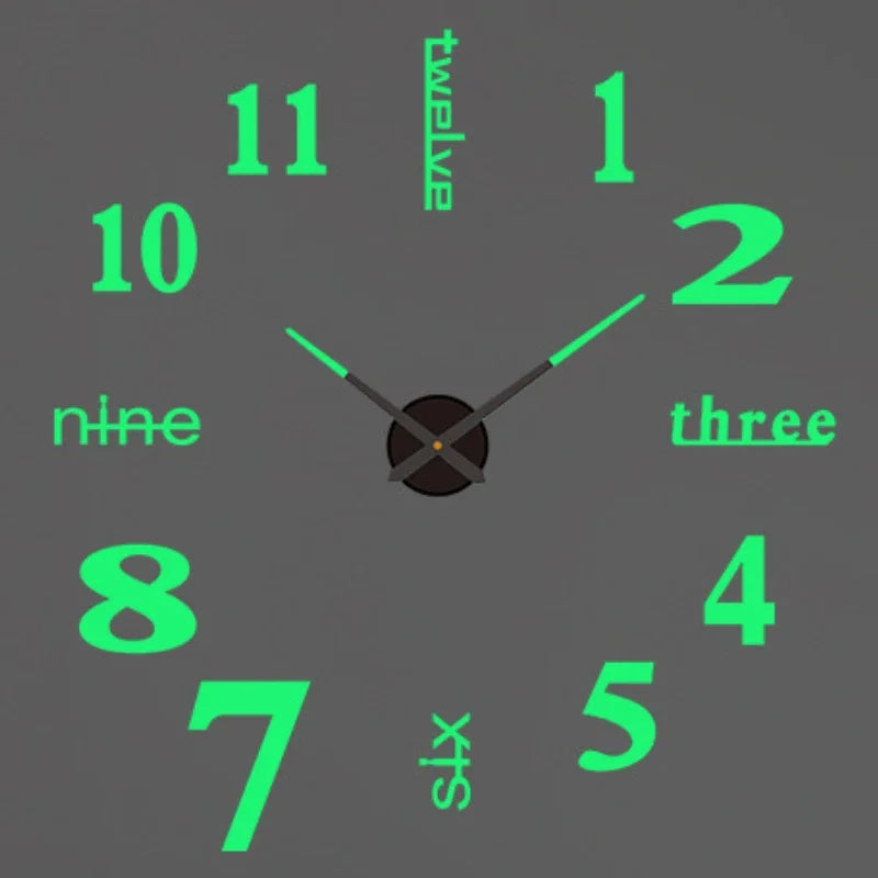 2D/3D Large Roman Numeral Acrylic Mirror Wall Clock Sticker Fashion DIY Quartz Clocks Watch Home Decoration Living Room Stickers