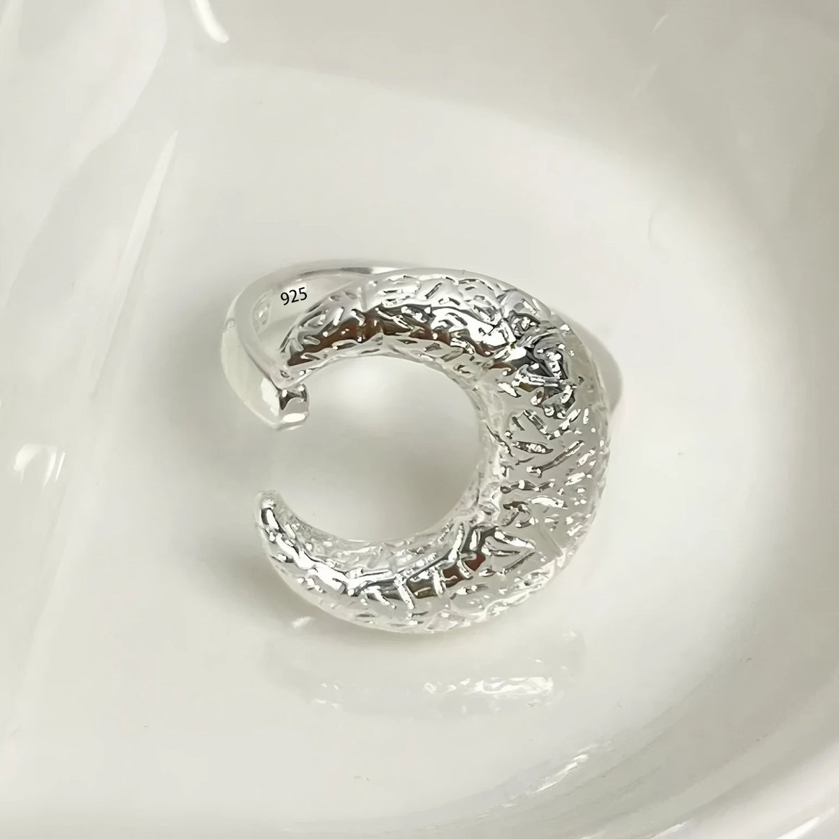 925 Sterling Silver Rings for Women Couple Minimalist Handmade Simple BIg Ring Party Jewelry Gift Prevent Allergy