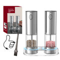 1/2Pcs Electric Salt and Pepper Grinders Set Capacity 190ML USB Rechargeable Base Adjustable Coarseness Spice Mill Kitchen Tools