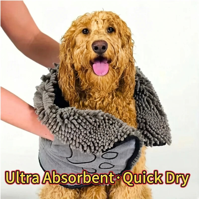 Super Absorbent Pet Bath Towel Quick-drying Cat Towels Convenient Soft Bath Robe Dry Pet Cleaning Washcloth Dog Accessories