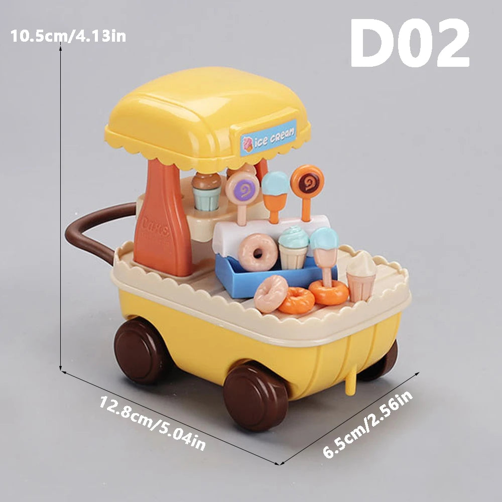 Doll House 1:12 Miniature Furniture Kitchen Toy Dining Table Dollhouse Accessories Montessori Bedroom Bathroom For Girl Gift