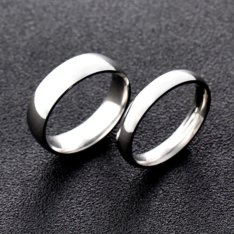 High quality titanium steel plated 18K gold ring couple ring Europe and the United States men and women 2mm4mm6mm8mm simple ring
