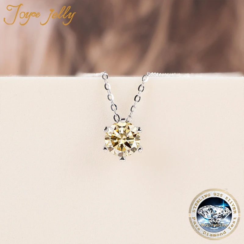 JoyceJelly Moissanite Jewelry Set With 1CT D Color VVS 3EX moissanite stone pass diamond test Wedding Luxury Fine Jewelry gift