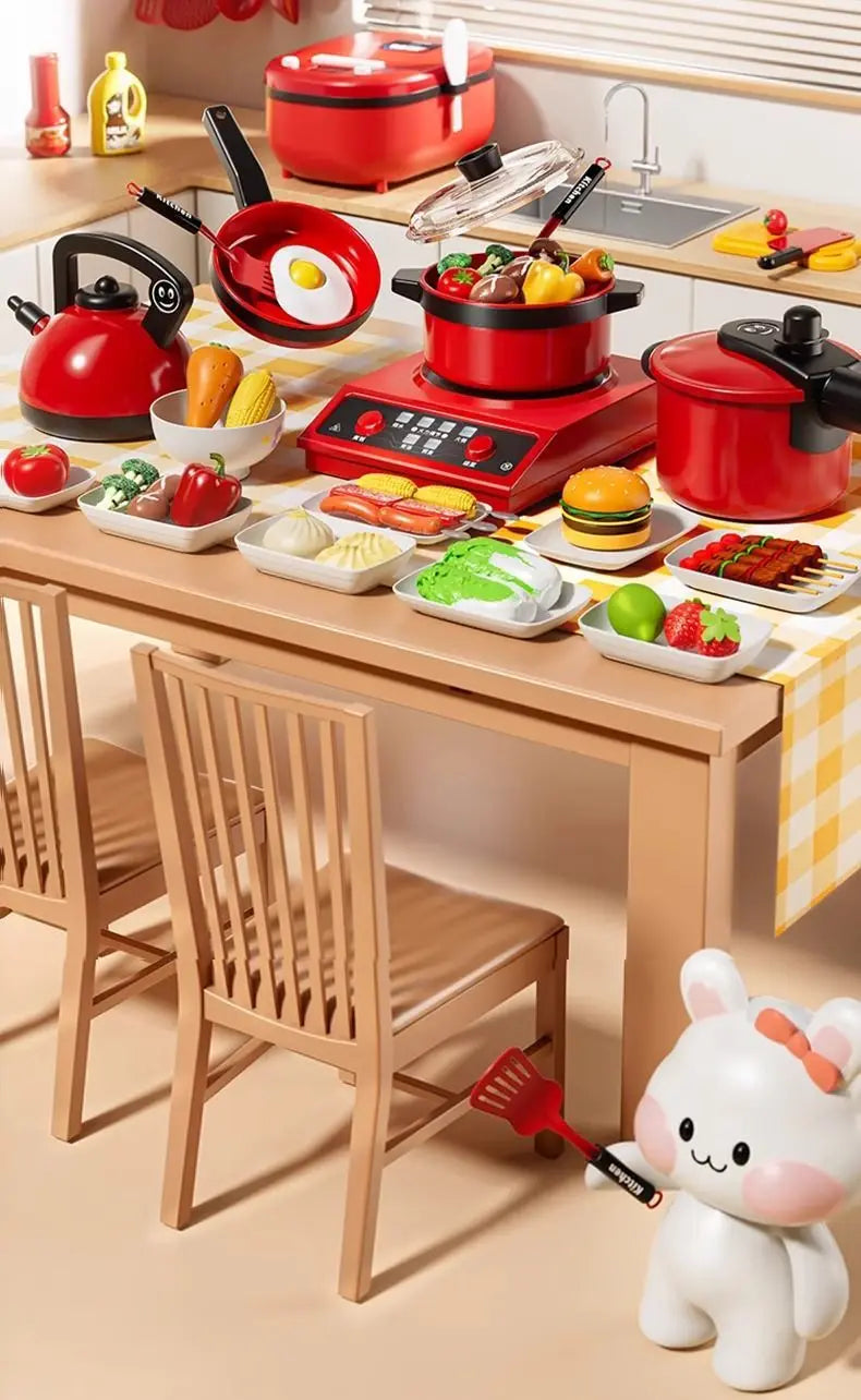 Kids Mini Home Kitchen Utensils Toy Girls Pretend Play Cooking Simulated Food Game Boys Educational Birthday Gifts 3+ Year Old