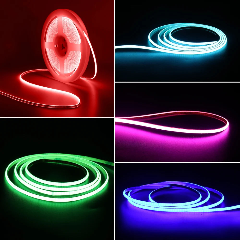 2.7mm Super Thin COB LED Strip Light 3V 5V 12V Colored Light Strips For Room Decoration Car FOB Flexible Ribbon Dimmer Backlight