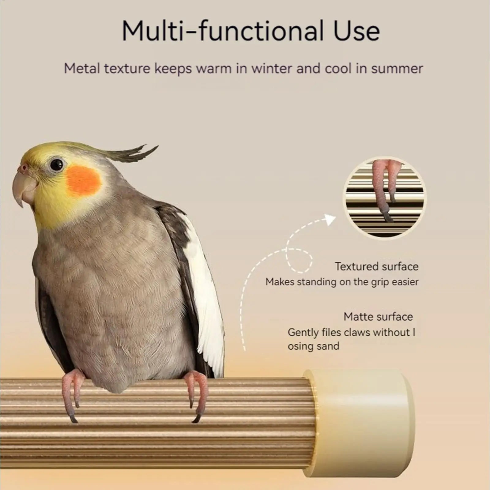 Winter Warm Heated Bird Perch Stand USB Anti Bite Bird Cage Heater for Parrot Cockatiels Budgies Thermo Heating Plate Hammock