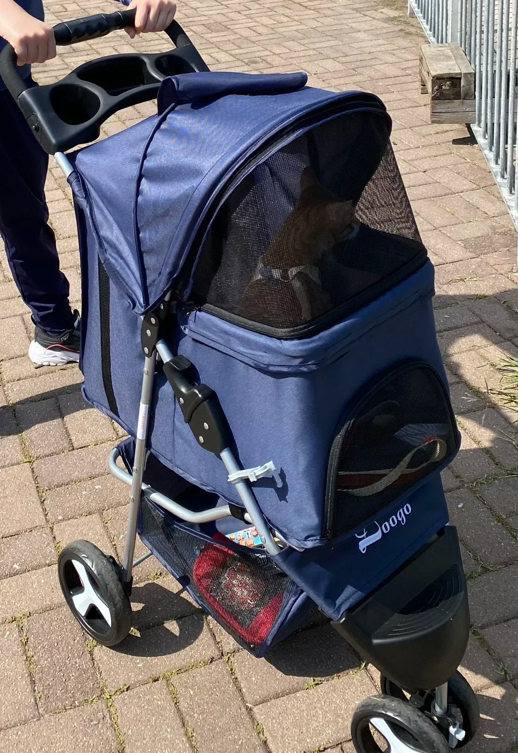 Pet Stroller with Three Wheels, Lightweight and Foldable, Suitable for Home Use, Small Outdoor Pets, and Portable Pet Supplies