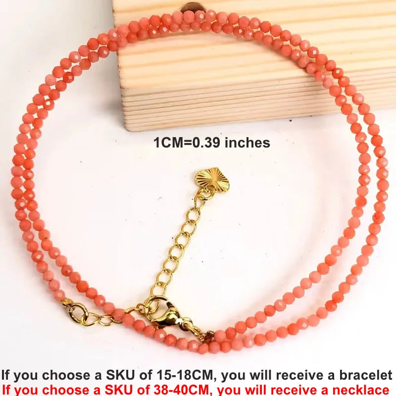 Natural Gemstones 2mm Cutting Angle beads Necklace Tourmaline quartz garnet zircon Bracelet Choker Men Female Jewelry Party Gift