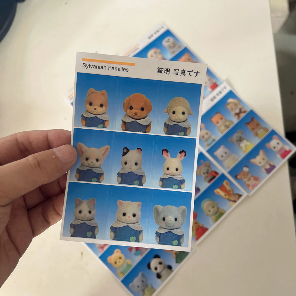 Sylvanian Families High-looking cute ID photo sticker mobile phone hand account decoration waterproof DIY sticker big head photo