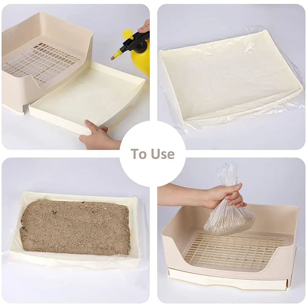 Large Bunny Toilet with Drawer - Rabbit Litter Box, Pet Bedpan for Adult Hamster/Guinea Pig/Ferret/Bunny Grate Potty Pet Toilet