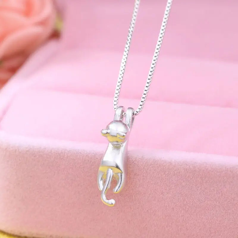 925 Sterling Silver Necklace Black Beads Square Irregular Punk Geometric for Women Girl Jewelry Gift Dropshipping Wholesale