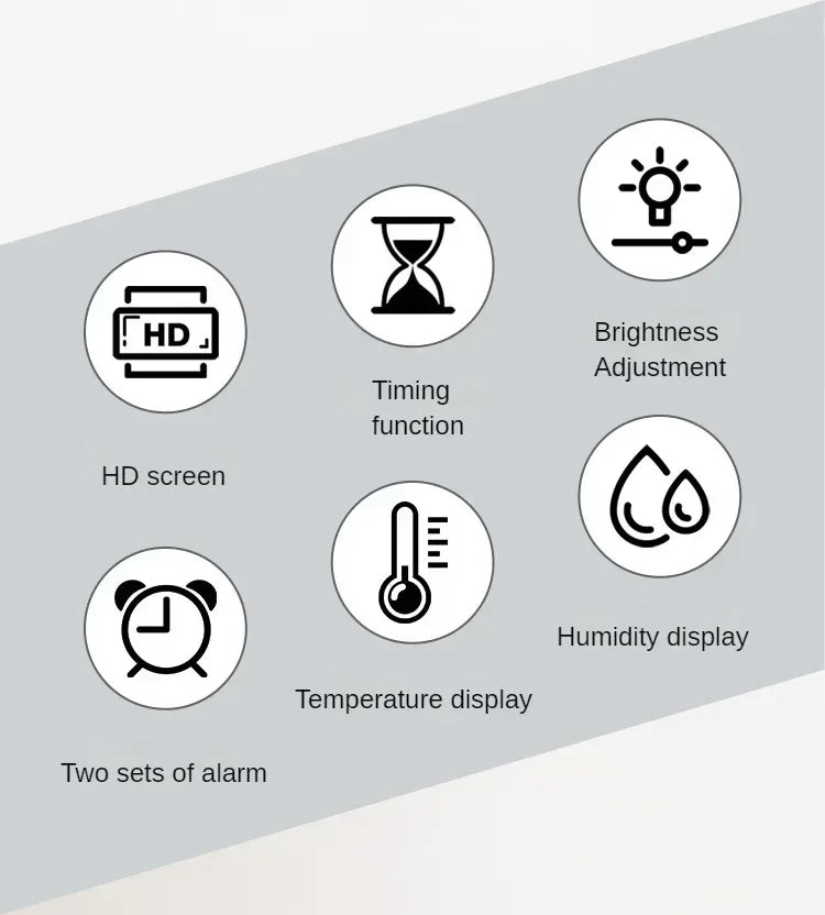 Large LED Digital Wall Clock Temperature Date Week Display Countdown Table Clock Brightness Adjustment Two Alarm 12/24h Clock